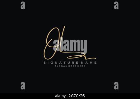 OL Letter Signature Logo Template elegante logo firmato modello simbolo icona vettoriale Illustrazione Vettoriale