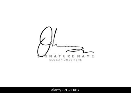 OH Letter Signature Logo Template elegante logo firmato simbolo modello icona vettore Illustrazione Vettoriale