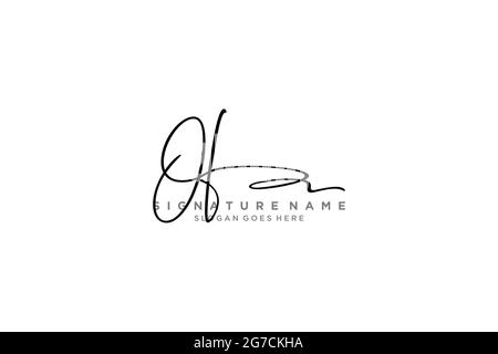 OF Letter Signature Logo Template elegante logo firmato simbolo modello vettore icona Illustrazione Vettoriale
