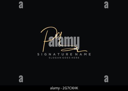 PQ Letter Signature Logo Template elegante logo firmato simbolo modello icona vettoriale Illustrazione Vettoriale