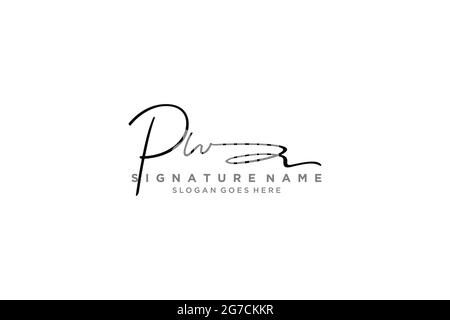 PW Letter Signature Logo Template elegante logo firmato modello simbolo icona vettoriale Illustrazione Vettoriale
