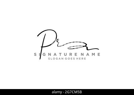 PR Letter Signature Logo Template elegante logo firmato modello simbolo icona vettoriale Illustrazione Vettoriale