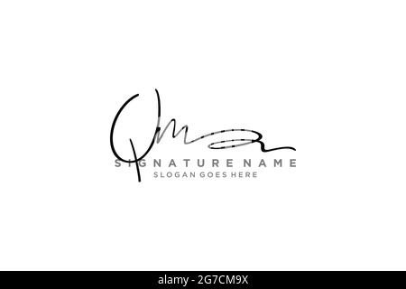 QM Letter Signature Logo Template elegante logo firmato simbolo modello icona vettoriale Illustrazione Vettoriale