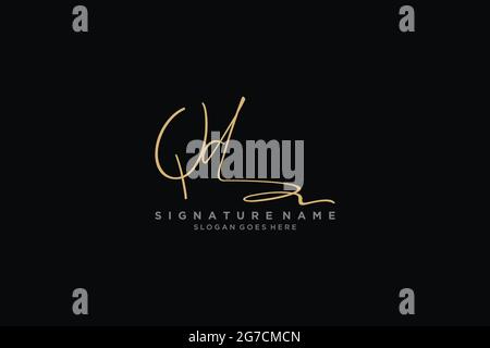 QD Letter Signature Logo Template elegante logo firmato simbolo modello icona vettoriale Illustrazione Vettoriale