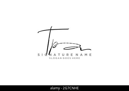 TP Letter Signature Logo Template elegante logo firmato simbolo modello icona vettoriale Illustrazione Vettoriale