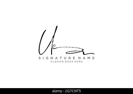 UE Letter Signature Logo Template elegante logo firmato simbolo modello icona vettoriale Illustrazione Vettoriale