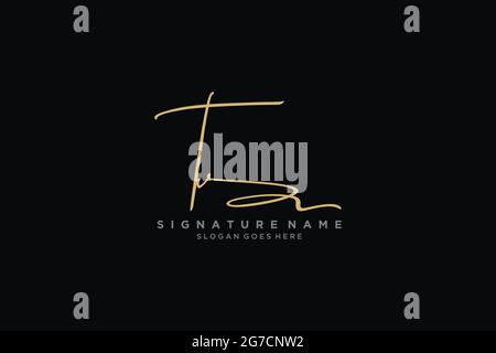 TV Letter Signature Logo Template elegante logo firmato simbolo modello icona vettoriale Illustrazione Vettoriale