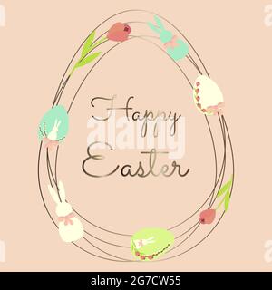 set di elementi happy easter, uovo per il tuo design Illustrazione Vettoriale