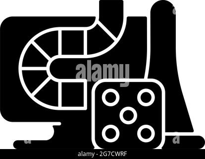 Giochi da tavolo online icona glifo nero Illustrazione Vettoriale