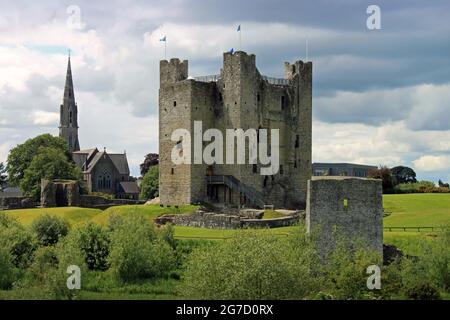 Medievale Trim Castle nella contea di Meath, Irlanda Foto Stock