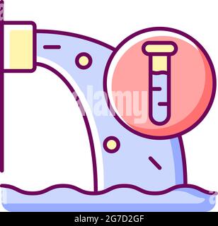 Icona colore RGB per il controllo dell'inquinamento dell'acqua Illustrazione Vettoriale