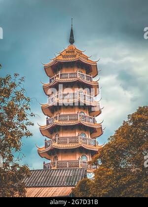 Che Chin Khor Tempio e Pagoda, a Chinatown, Bangkok, Thailandia Foto Stock