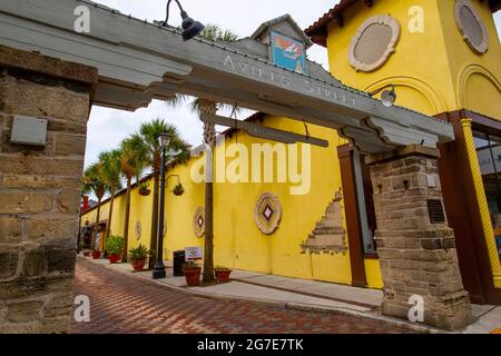 St Augustine, Florida, il più antico insediamento abitato in continuo negli Stati Uniti contigui. Via Aviles Foto Stock