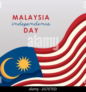 bandiera della celebrazione del giorno dell'indipendenza della malesia Illustrazione Vettoriale