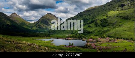 Un primo piano di una lussureggiante collina verde a Coileitir, Ballachulish Foto Stock