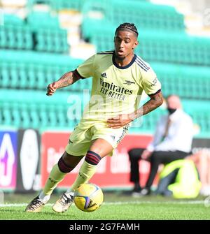 Easter Road Stadium .Edinburgh .Scotland. UK .13th July 21 Hibernian vs Arsenal Pre Season friendly match . Reiss Nelson Arsenal Credit: eric mcowat/Alamy Live News Foto Stock