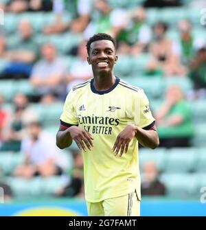 Easter Road Stadium .Edinburgh .Scotland. UK .13th July 21 Hibernian vs Arsenal Pre Season friendly match . Arsenal Eddie Nketiah Credit: eric mcowat/Alamy Live News Foto Stock