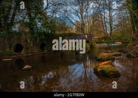 Five Tunnels, River Arrow, Arrow Valley Country Park, Redditch, Worcestershire Foto Stock