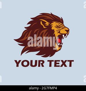 Logo vettoriale Lion Roaring Head Illustrazione Vettoriale