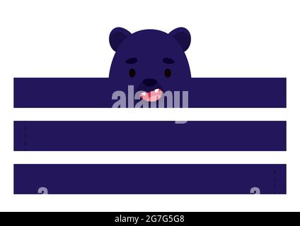 Corona di carta per pantere stampabile. Modello di nastro DIY CUT party per compleanno, natale, acquazzone bambino. Accessorio divertente per l'intrattenimento. Stampa, taglio e glu Illustrazione Vettoriale