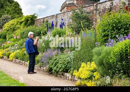 Il Boarder erbaceo al Waterperry Garden Wheatley Oxfordshire UK Foto Stock