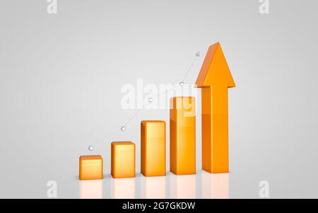 Rendering 3d sfondo grafico aziendale arancione Foto Stock