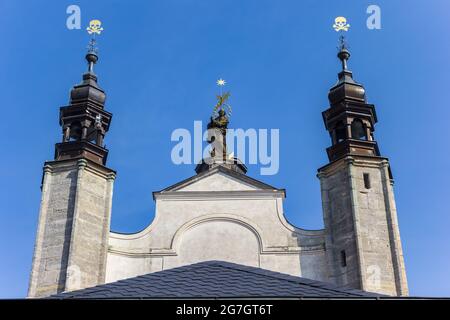 Torri della chiesa ossario di Sedlec a Kutna Hora, Repubblica Ceca Foto Stock