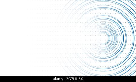 Linee astratte sullo sfondo con poligoni e linee curve. Moderno, blu e bianco. Illustrazione Vettoriale