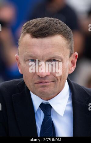 Sylvain Tesson partecipa al la Panthere Des Neiges Photocall nell'ambito del 74a Festival Internazionale del Cinema di Cannes, in Francia, il 14 luglio 2021. Foto di Aurore Marechal/ABACAPRESS.COM Foto Stock