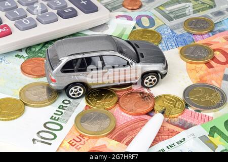 Un euro auto finanziamento ancora vita. Foto Stock