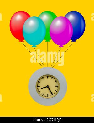 Time Flies, Flying Clock Foto Stock