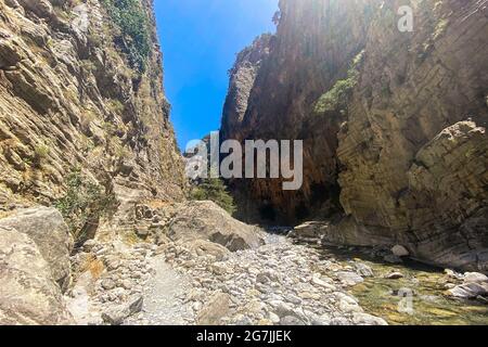 La gola di Samaria sull'isola greca di Creta Foto Stock