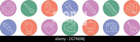 Collezione di icone di hobby e professioni - illustrazione vettoriale Illustrazione Vettoriale