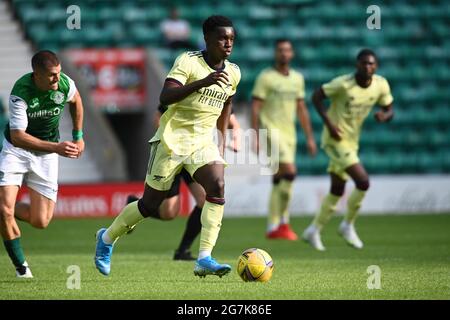 Easter Road Stadium .Edinburgh .Scotland. UK .13th July 21 Eddie Nketiah Arsenal Credit: eric mcowat/Alamy Live News Foto Stock