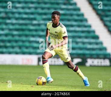 Easter Road Stadium .Edinburgh .Scotland. UK .13th July 21 Hibernian vs Arsenal Pre Season friendly match . Eddie Nketiah Arsenal Credit: eric mcowat/Alamy Live News Foto Stock