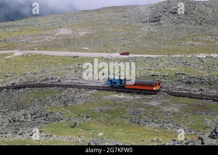 Ferrovia a cremagliera Mt. Washington NH, Stati Uniti Foto Stock