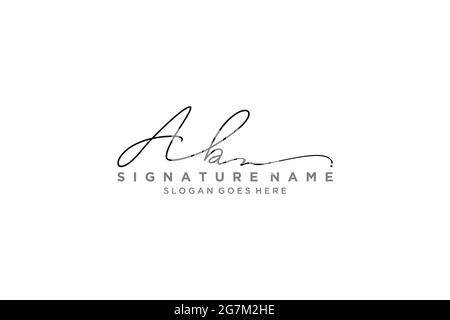 AB Letter Signature Logo Template elegante logo firmato modello simbolo icona vettoriale Illustrazione Vettoriale