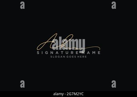 AH Letter Signature Logo Template elegante logo firmato simbolo modello icona vettoriale Illustrazione Vettoriale