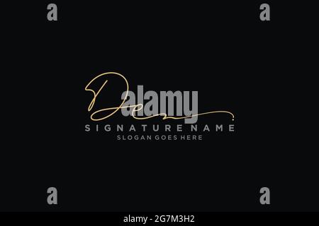 DE Letter Signature Logo Template elegante logo firmato modello simbolo icona vettoriale Illustrazione Vettoriale