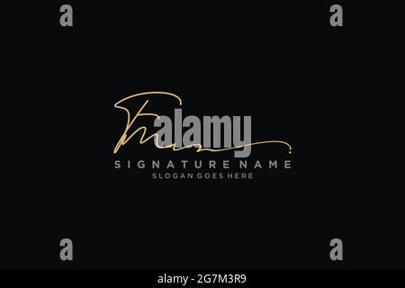 FM Letter Signature Logo Template elegante logo Logo simbolo modello simbolo icona vettoriale Illustrazione Vettoriale