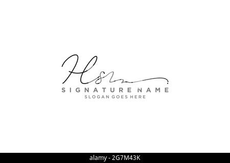 HS Letter Signature Logo Template elegante logo firmato simbolo modello icona vettoriale Illustrazione Vettoriale