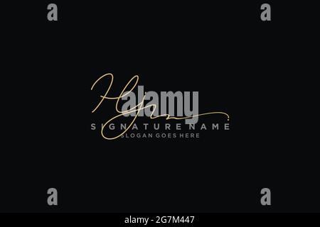 HJ Letter Signature Logo Template elegante logo firmato simbolo modello icona vettoriale Illustrazione Vettoriale