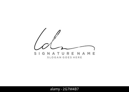 Documento d'identità Letter Signature Logo Template elegante logo firmato modello simbolo icona vettoriale Illustrazione Vettoriale