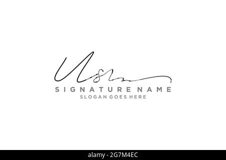 US Letter Signature Logo Template elegante logo firmato simbolo modello vettore icona Illustrazione Vettoriale