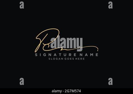 PC Letter Signature Logo Template elegante logo firmato simbolo modello icona vettoriale Illustrazione Vettoriale