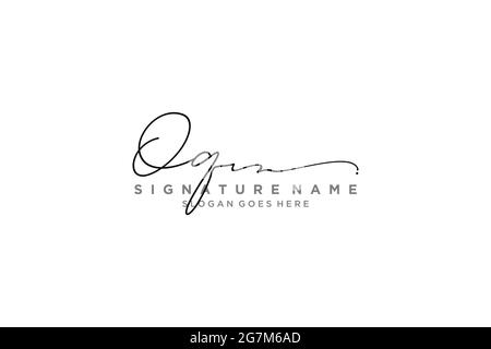 OQ Letter Signature Logo Template elegante logo firmato simbolo modello icona vettoriale Illustrazione Vettoriale