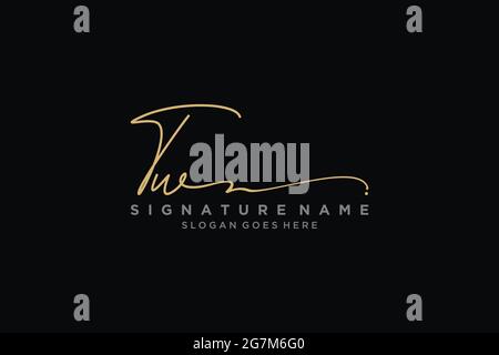 TW Letter Signature Logo Template elegante logo firmato simbolo modello icona vettoriale Illustrazione Vettoriale
