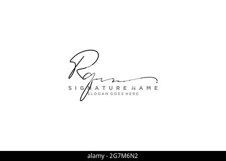 RQ Letter Signature Logo Template elegante logo firmato simbolo modello icona vettoriale Illustrazione Vettoriale