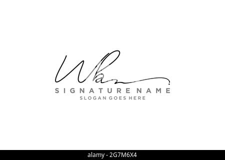 WB Letter Signature Logo Template elegante logo firmato modello simbolo icona vettoriale Illustrazione Vettoriale