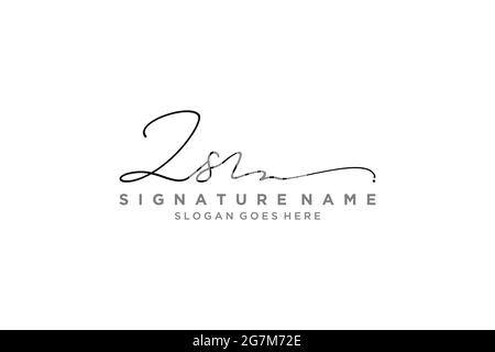 ZS Letter Signature Logo Template elegante logo firmato simbolo modello icona vettoriale Illustrazione Vettoriale